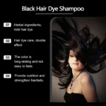 Hoegoa 100ml 3 In 1 Herbal Black Hair Dyeing Shampoo Instant Color Gray To Natural Black Polygonum Multiflorum Hair Dye Shampoo - Image 4