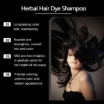 Eelhoe 200ml Herbal Hair Dye Shampoo Natural Black Coloring Cover Gray White Hair Fluffy Oil Control Nourish Hair Dyeing Shampoo - Image 2
