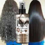 ​Leave-In Heat Protectant Spray w/ Coconut & Moroccan Oil - Moisturize & Smooth Dry Damaged Hair, Easy Press Nozzle - Image 4