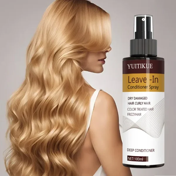 leave-in conditioner spray, moisturizing and glossy formula, suitable for adult men and women.
