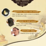 Long Lasting Hair Color Shampoo 3 in 1 Black Hair Dye Shampoo for Women&Men Natural Herbal Safety Cover White Gray Hair Cream - Image 5