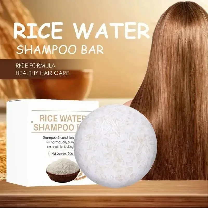 kf-S12191f3073c34669a81b8e79a3eb1728d Organic Rice Shampoo Soap Bar Oil Free Conditioning Soap Rice Water Protein Nourishing Anti-loss Hair Hair Growth Soap Bar - Image 1