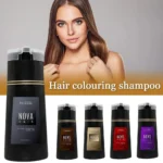 Nova Hair Dyeing 3-in-1 Hair Care Shampoo Natural Fast White Hair Dyed Black Hair Dye Lasting Convenience Men Women Hair Care