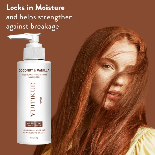Coconut Vanilla Hair Conditioner - Moisture Lock & Strength | Silicone/Sulfate/Paraben Free Less Damage & Frizz​