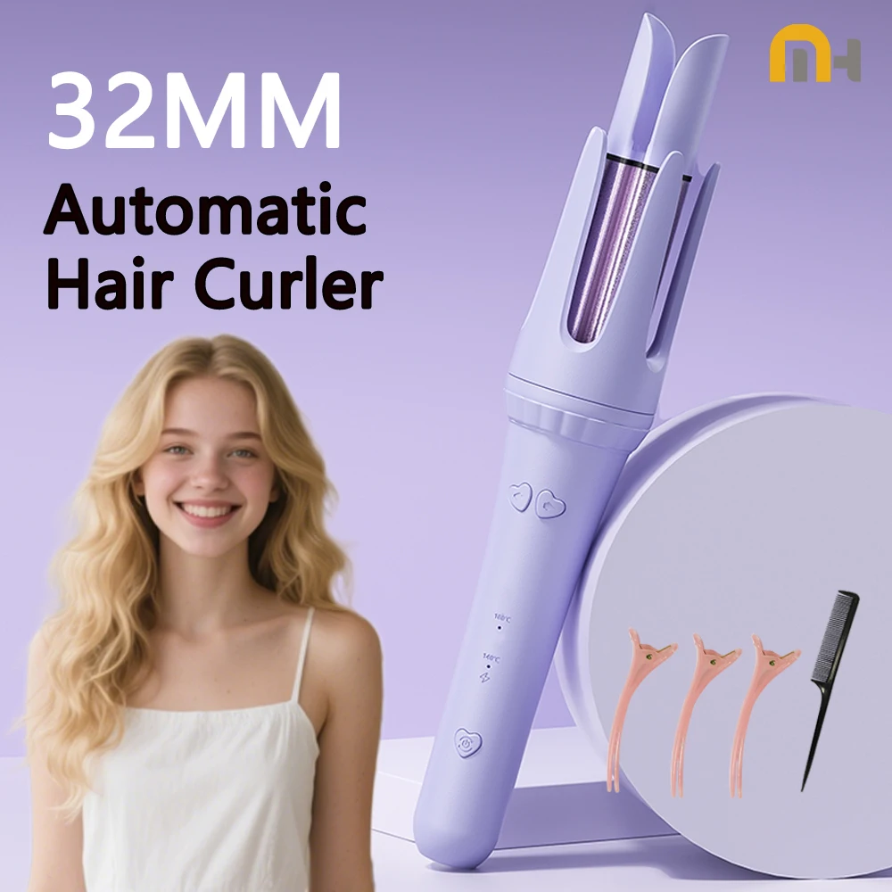 kf-S2b8009814440420cb80803e734ee4927q Hair Curling Iron 32mm Curler Wand Professional Curly Tongs Ceramic Electric Salon Styling Tool Small Crimping Iron - Image 1