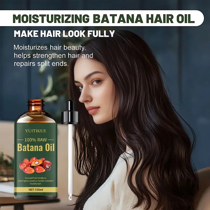 kf-S3de52ac07e9840bd8fc6399d1f47d964W 100ml Batana Hair Oil is suitable for moisturizing hair, smoothing dry and coarse hair, adding shine and smoothing hair - Image 1
