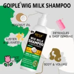 GOIPLE Natural Coconut Oil Wig Milk Shampoo Smooth Repair Moisturizes Frizzy Hair for Wigs Wave 2 in 1 Wig Wash Care Product - Image 3