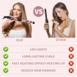 Thermal Brush, 1.5 inch Heated Round Curling Brush 2-in-1 Hair Dryer and Styler, Hot Straightener Comb with Detachable Head for - Image 3