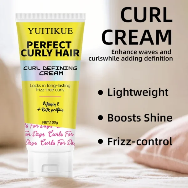curling cream, lightweight styling cream, keeps frizz-free curls all day, enhances shine and boosts wave effect.