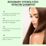 Rosemary Hair Shampoo Hair Regrowth Deep Nourishing Repair Split Ends Hair Soothing Scalp Anti Dandruff Hair Strengthens Shampoo - Image 5