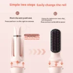 Multi-in-One Automatic Curling Iron Wand Straightener Comb 3 in 1 anti-scald Coated Hair Styler with Negative Ion - Image 2