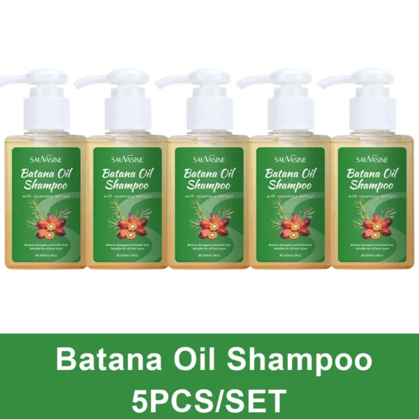 5PCS/SET Batana Oil Shampoo Soothing Scalp Intense Repair Batana Nourishing Shampoo with Rosemary Extract for All Hair Types