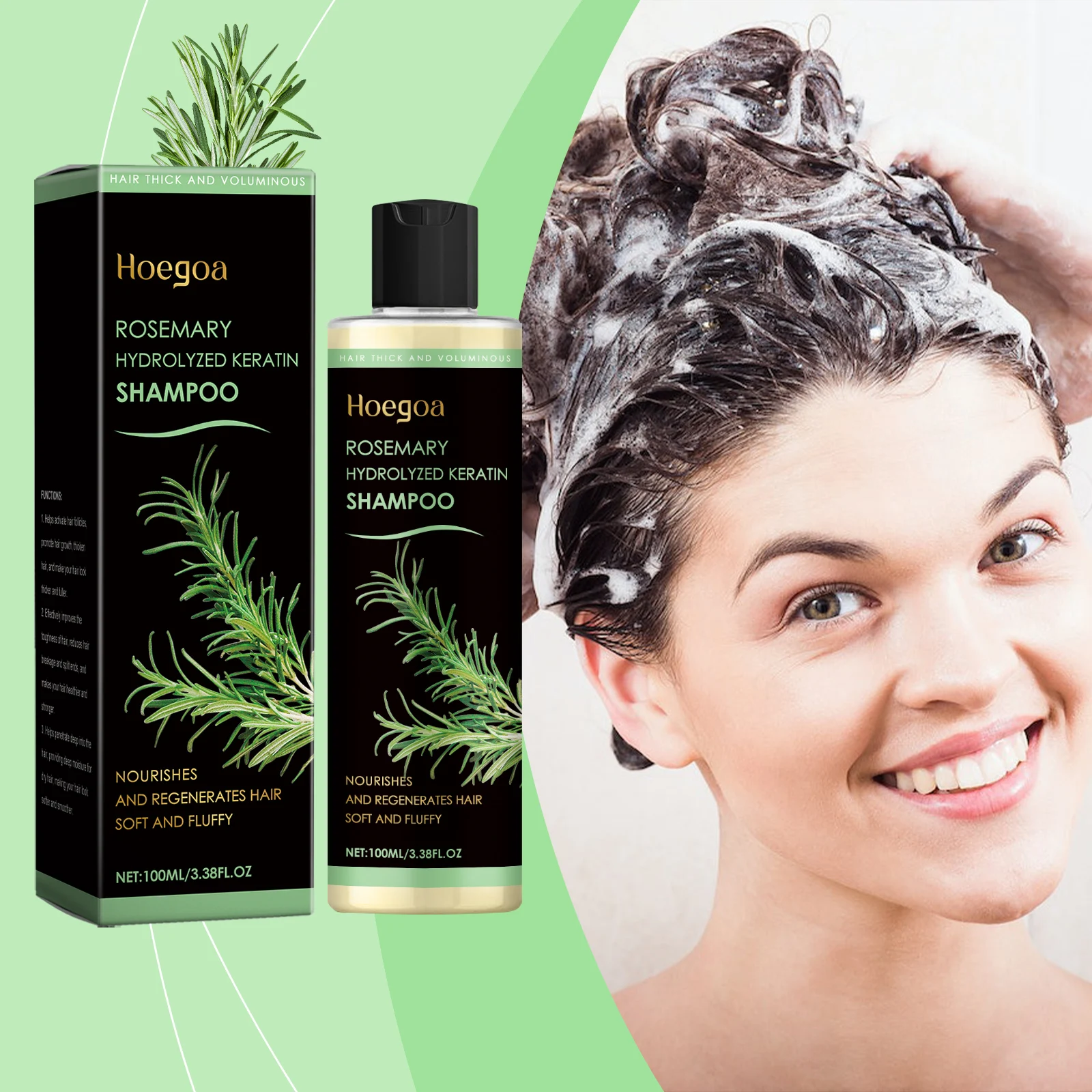 kf-S89c0533ad8ca4d519bd53f84b6e592a9n Rosemary Hair Shampoo Hair Regrowth Deep Nourishing Repair Split Ends Hair Soothing Scalp Anti Dandruff Hair Strengthens Shampoo - Image 1