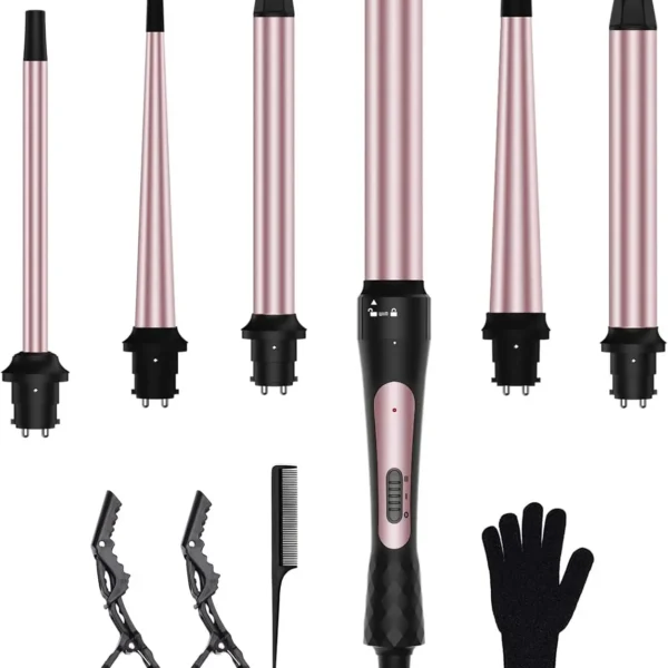 Thermal Brush, 1.5 inch Heated Round Curling Brush 2-in-1 Hair Dryer and Styler, Hot Straightener Comb with Detachable Head for