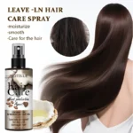 ​Leave-In Heat Protectant Spray w/ Coconut & Moroccan Oil - Moisturize & Smooth Dry Damaged Hair, Easy Press Nozzle