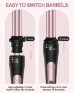 6 in 1 Curling Iron, Curling Wand Set with Thermal Brush (1.5inch) & 1inch Bubble Curling Wand and 3 Interchangeable Ceramic Bar - Image 2