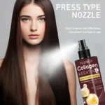 Collagen Keratin Leave-In Spray for Dry/Damaged/Curly/Frizzy Hair - Deep Conditioner & Moisturizer with Visible Changes