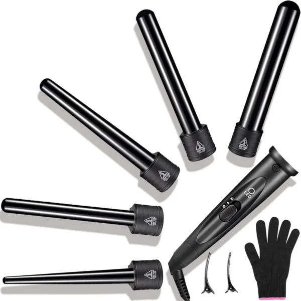 PTC Heating Multi-function Rotary Curling iron 5 in 1 interchangeable Curling tool Quickly heating ceramic barrel curling iron
