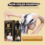 Long Lasting Hair Color Shampoo 3 in 1 Black Hair Dye Shampoo for Women&Men Natural Herbal Safety Cover White Gray Hair Cream - Image 2