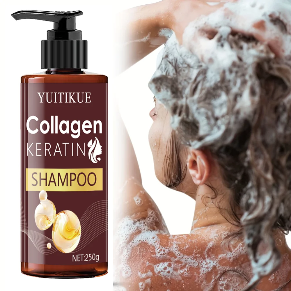 kf-Sc30bf12e8d784c93b2987836d4a3d5d67 Collagen Keratin Shampoo for Dry & Damaged Hair - Deep Hydration, Elasticity Boost, Unisex Adult Shampoo - Image 1