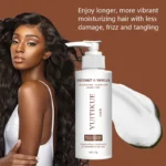 Coconut Vanilla Hair Conditioner - Moisture Lock & Strength | Silicone/Sulfate/Paraben Free Less Damage & Frizz​ - Image 2