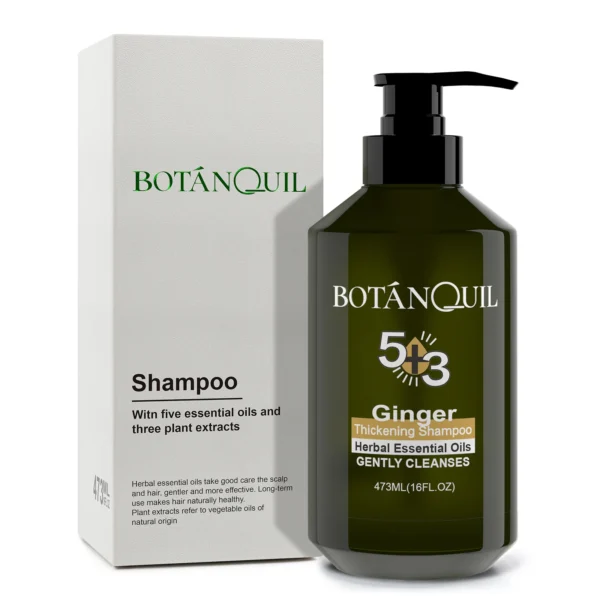 BOTÁNQUIL 473ml Ginger Shampoo for Hair Loss and Thinning Hair for Men and Women Natural Herbal Scent Essential Oil Shampoo