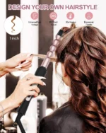 6 in 1 Curling Iron, Curling Wand Set with Thermal Brush (1.5inch) & 1inch Bubble Curling Wand and 3 Interchangeable Ceramic Bar - Image 5