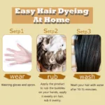 Long Lasting Hair Color Shampoo 3 in 1 Black Hair Dye Shampoo for Women&Men Natural Herbal Safety Cover White Gray Hair Cream - Image 6