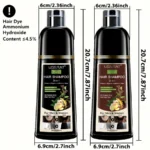 200ml 3 In 1 Natural Herbal Hair Dye Shampoo Black Dark Brown Cover Gray Deep Nourishing Fast Hair Coloring Cream for Women Men - Image 6